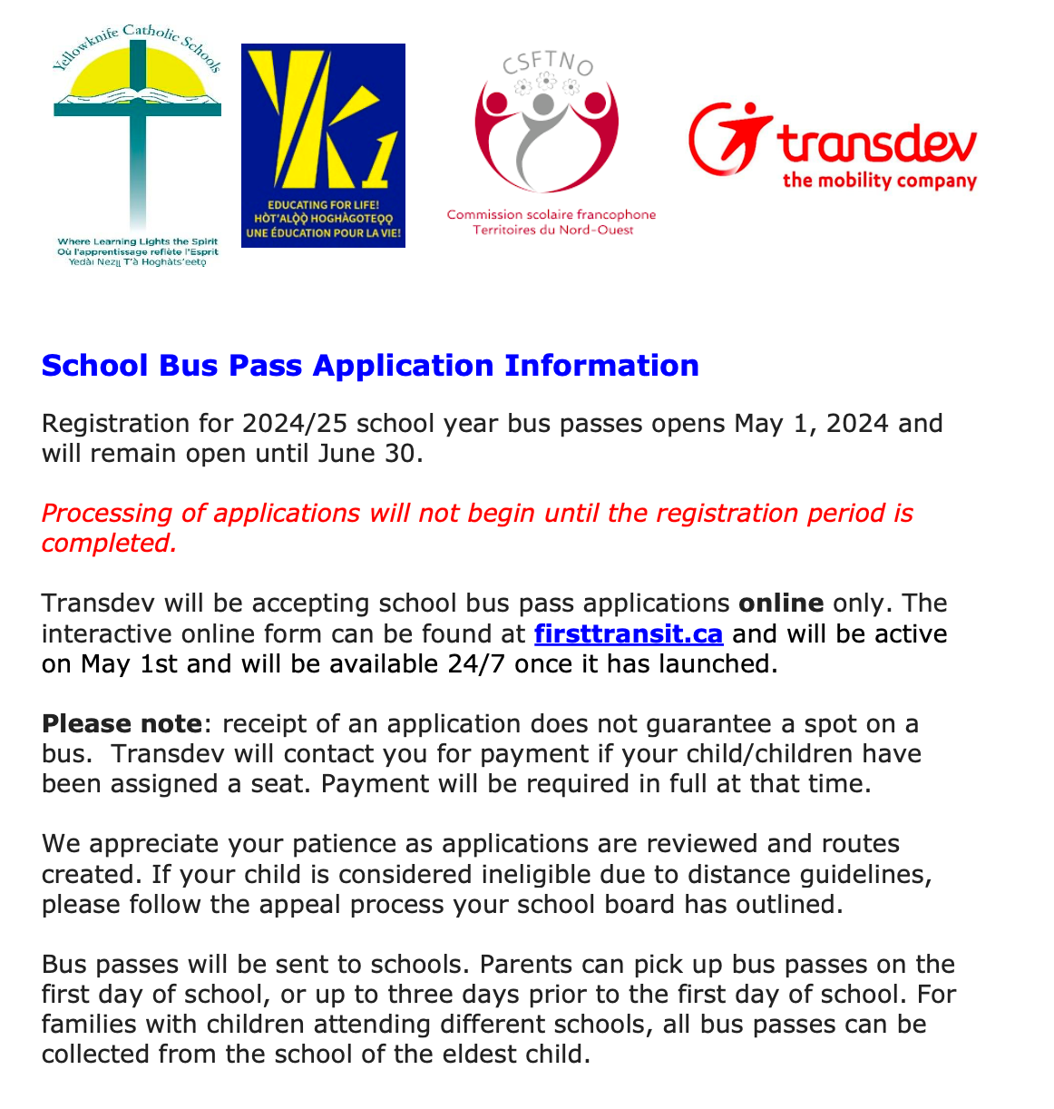 Bus Pass Info